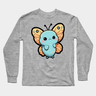 Blue fluffy moth Long Sleeve T-Shirt